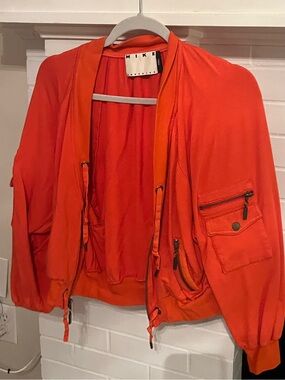 boutique Mike Orange Lightweight Bomber Jacket for Women